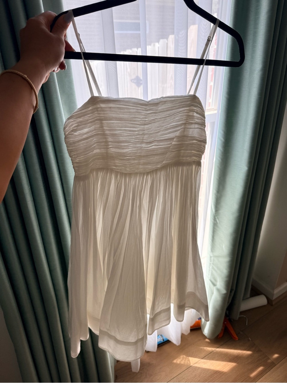 White Linen Anthropologie Dress - Picture 5 of 5